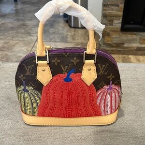 Clearance Alma PM Pumpkin Patch Canvas Satchel - Red